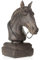 Moritz Deko-Figur Pferdekopf Skulptur Statue Büste aus Polyresin Dunkelbraun Dekorations Idee Standdeko Tierwelt Statue Skulptur