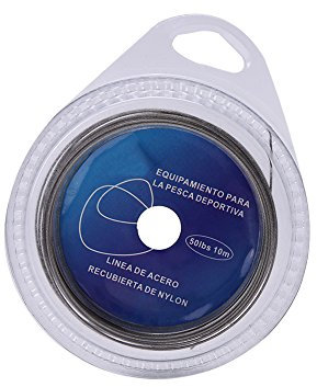 5 Types Fishing Steel Wire Fishing Lines,10m 7 Strands Braided Leader Sea Fishing Steel Wire Covered with Plastic Fishing Line Wire Leader Coated Stainless Steel Trace Lures Leader Wire (50 lbs)