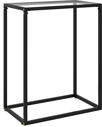 homiuse 60x35x75cm Konsolentisch Transparent Hartglas Beistelltisch Konsolentisch Bartisch Sideboard Wohnzimmer Wandregal Metall Konsole Konsolentisch Schmal Regale Beistelltisch Couch Flur MöBel