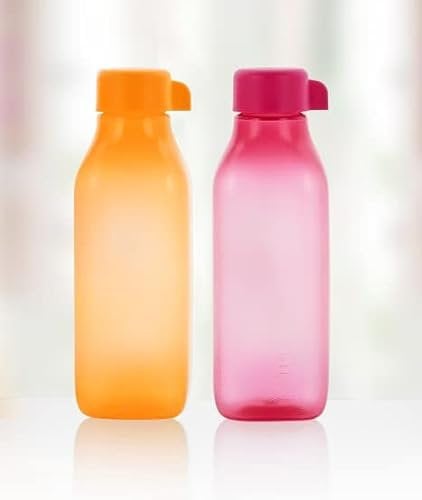 Tupperware Aquasafe Lot de 2 bouteilles carrées avec bouchon à visser 1 l