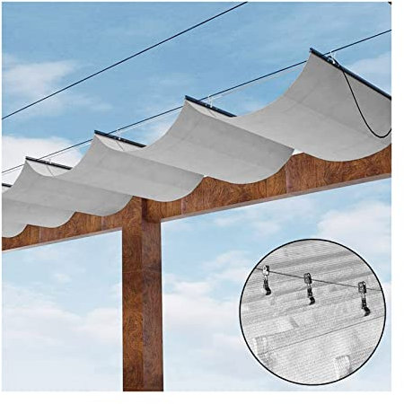 Pergola mit einziehbarem Dach, Patio Pergola Shade Cover, Outdoor Retractable Slide Flexible Canopy, Down Down U Shape Wave Markise for Swimming Pool Sun Room D
