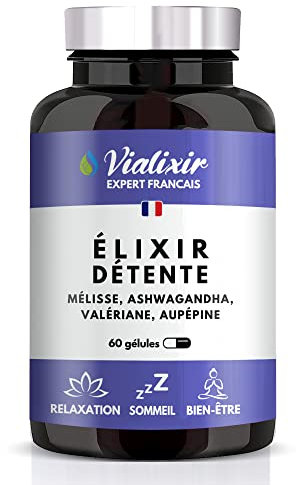 Formule Détente 60 Gélules | Mélisse Ashwagandha Valériane Aubépine | Sérénité Relaxation Sommeil Complément Alimentaire | Améliore l'Équilibre Émotionnel | Végan 100% Français