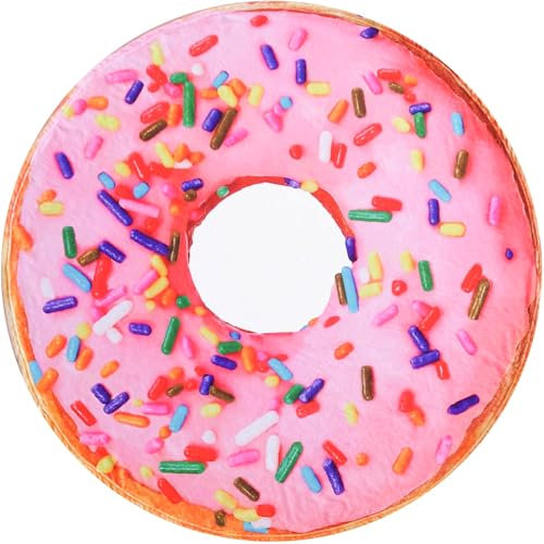 Vessia Coperta stampata con ciambelle rosa, realistica e divertente, per adulti e bambini, 300 g/m², morbida coperta gigante con ciambelle per divano, letto, decorazione divertente per tutte le