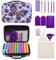 Cliplanyard Diamond Painting Accessories Storage Boxes, 60 Slots Diamond Art Accessories Storage Box Embroidery Bead Boxes Organiser with 5D Diamond Painting Tool Kits (Purple)