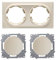 OneKeyElectro Set: 2x Ein-Aus-Lichtschalter, unterputz, matt-Antifingerprint, Schutzart IP20, 230V/16A, rund mit Abdeckrahmen 2fach, waagerecht, beige