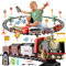 DAOUZL Trenino Elettrico, Classico Treno Vapore Giocattolo, Telecomandato con Fumo Luci Suoni, Ricaricabile, di Natale per Bambini 3 4 5 6 7 8 9 Anni
