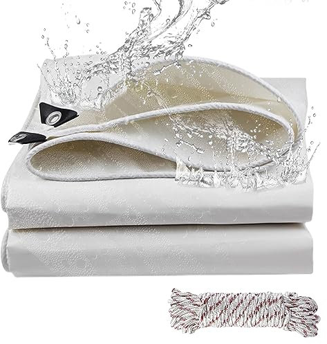 Telo Impermeabile Esterno 3x6m 440 g/m² Inspessire PVC con Rinforzato Occhielli, Telone Resistente Agli Strappi, Telo Protettivo Copertura Multiuso per Mobili da Giardino Barche Legno Piscina Camion
