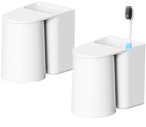 Wudaizhi Wandmontierte Zahnbecher Mit Abflussloch Magnetischer Zahnbürstenhalter Badezimmer Zubehör Punch-Free Stream Regal Rack Rack