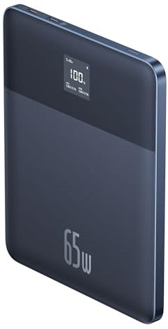 Baseus Blade2 Power Bank de Carga rápida con Pantalla Digital, 12000 mAh, 65 W, Azul