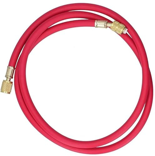 Flexibler Schläuche zum Nachfüllen von Kühlgas 1/4 Zoll Sae x 1500 mm mit Druckminderer R22/R134a/R404 R12/R407C/R600/R290 (Rot)