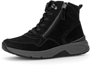Gabor Damen Schnürstiefeletten, Frauen Stiefeletten,Booties,halbstiefel,Kurzstiefel,uebergangsschuhe,schwarz (Flausch),39 EU / 6 UK