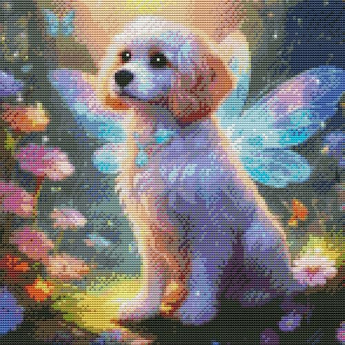 Abillyn Stickerei-Kreuzstich-Set, gestempelt mit gedrucktem Muster, Starter-Set (Hund)