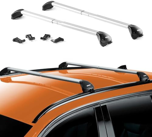 OMAC Dachträger Querträger TÜV geprüft für VW Golf mk8 Variant 2019-2026 – Abschließbar (4 Schlösser) – Max 100 kg – Robuste Befestigung Silber