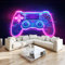 Tapete 3D Fototapete Gamepad Neon Schwarz 350x256 cm Vliestapete Wandtapete Wandbilder 3D Druck Foto Tapeten für Wohnzimmer Schlafzimmer Vlies Tapete Motivtapeten