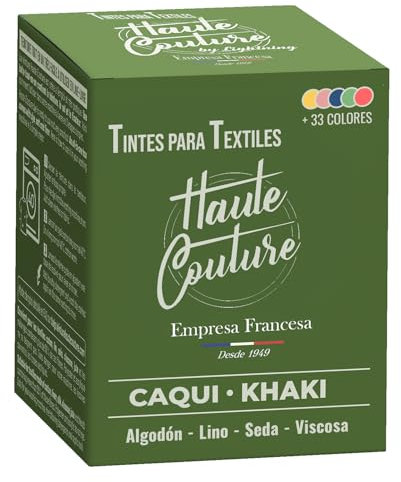 HAUTE COUTURE - Tinte para Ropa y Textil Verde - 350g - Verde Caqui -Tinte Textil Todo en uno - Listo Para Teñir Ropa y Tejidos