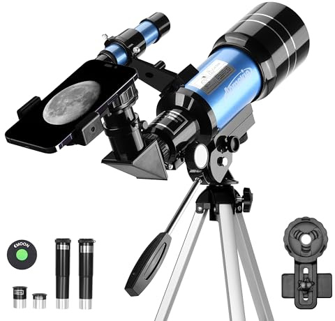 Aomekie 30070 Télescope Enfant 150X Lunette Astronomique Puissant avec Adaptateur de Smartphone Trépied Lentille Barlow et Chercheur pour Débutants