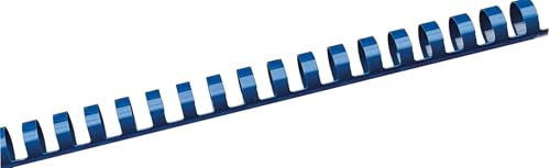 Albyco Plastikbinderücken, Binderinge, Bindekämme aus Kunststoff, 21 Ringe, ø 6 mm Blau, Bindekapazität 25 Blatt, Länge A4, 100 Stück