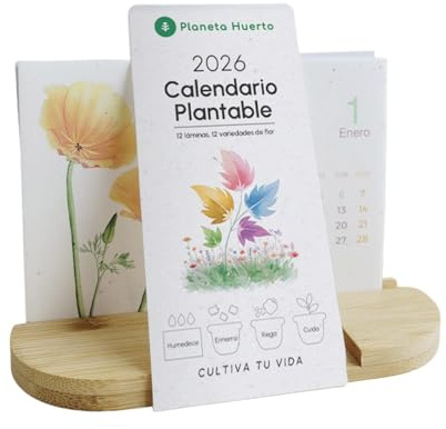 PLANETA HUERTO | Calendario Plantable 2026 – Calendario Diseño Ecológico y Sostenible para Cultivar Flores Mes a Mes, Ideal para Conectar con la Naturaleza
