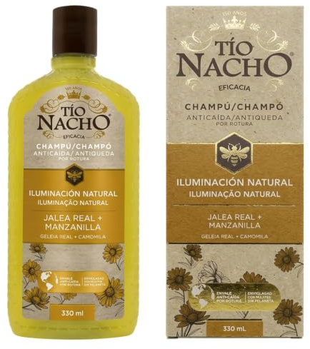 Uncle Nacho Shampoo gegen Haarausfall, natürliches Licht, Flasche, 330 ml
