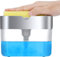 Dish Soap Dispenser With Sponge Holder For Kitchen Sink Counter Top 2 In 1 Liquid Soap Dispenser Hand Press Refillable Pump Dispenser For Dish Washing
