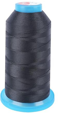 FOGAWA Filo da cucire in nylon resistente 1200m, 210D/3, Filo da cucito in nylon Filo per cucire per capelli, tela, scarpe, borse, tende, tappeti (Nero)