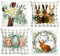Tarklanda Ostern Kissenbezüge Eukalyptus Kaninchen Ostereier Kissenbezüge 4er Set, 45x45 cm Happy Easter Zierkissenbezug, Ostern Kissenbezug für Couch Wohnzimmer Sofa Deko