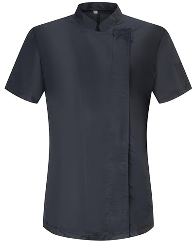 Chaquetilla Cocina Mujer Antimanchas Microfibra Transpirable Cuello Mao 705 | Botones a presión, 100% poliéster 130g/m², lava a 90°C, secado rápido, sin planchado, antibacteriana, chef, hostelería