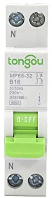 HFGDRH Disjoncteur Différentiel, DPN 25A MCB 1P + N 110V 220V Courbe B AC Mini disjoncteur(B6)