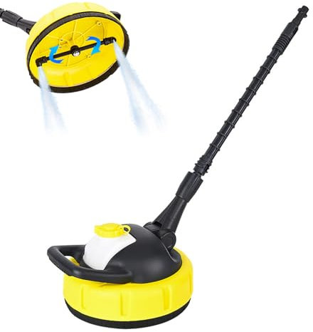 S'urface Cleaner for Karrcher K Series 1-7, High Pressure Patio Cleaner Attachment, Long Handle High Pressure Washer Rotary Brush, Splash Protection, for Paving, Courtyards, Driveways, Houses, Streets