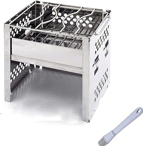 DRFGNF Barbecue Charcoal Grill Outdoor Indoor Barbecue Charcoal Grill Explosive Stainless Steel Folding Barbecue Outdoor Burning Station Gas Japanese-Style Charcoal Camping