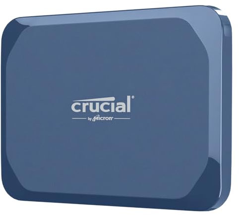 Crucial X10 4TB SSD Externo Portátil, hasta 2100MB/s, USB-C 3.2 Gen2, Clasificación IP65 de resistencia al agua y al polvo, Disco Duro Sólido Externo SSD, Azul Mate - CT4000X10SSD9-02