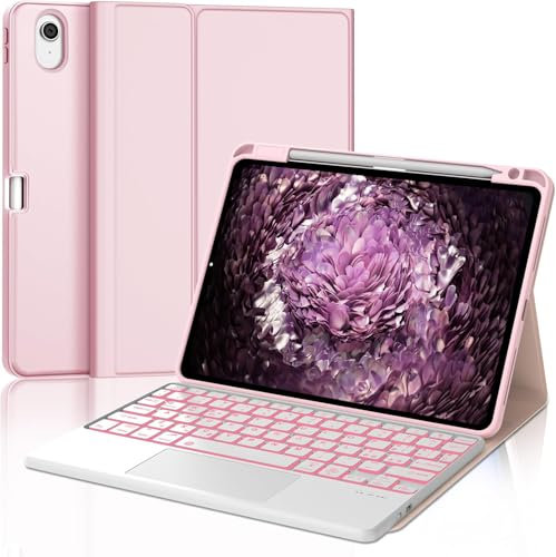 FOGARI Tastiera per iPad Air 11 M3 2025/M2 2024, Con Retroilluminata Touchpad Keyboard Italiano, Bluetooth Rimovibile Custodia con Tastiera per iPad Air 6 Generazione 11 Pollici 2025/2024, Rosa