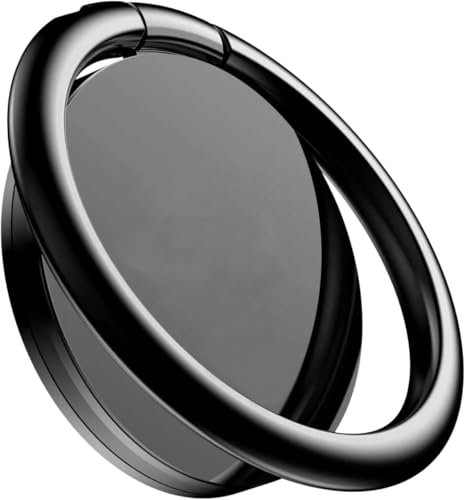 Phone Ring Holder Grip, 360° Adjustable Finger Ring Stand for Smartphones, Secure and Durable Grip with Hands-Free Stand, Universal Fit, Sleek Black Design