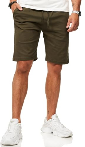 Soulstar Herren Chinoshorts Kurze Hose mit Gummibund & Tunnelzug - Sommershorts Bermuda für Männer - Elastische Shorts im Regular-Fit