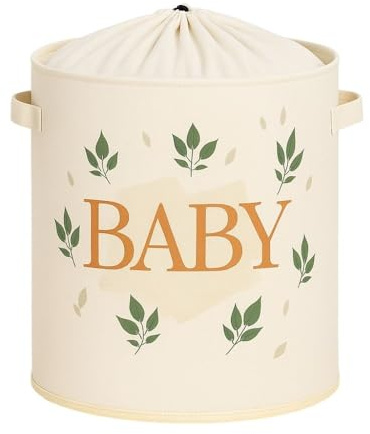 PH SF006 Baby Zweige Waeschekorb & Spielzeugkorb 37x40 cm faltbar mit Deckel - Aufbewahrungskorb Stoff Kinderzimmer & Bad