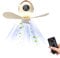 Gesmay Portable Camping Fan, 7200mAh USB Rechargeable Camping Fan with LED Light, Remote Control, Detachable Blades Timer, 4 Speeds 3 Brightness Fans for Outdoor Tent Car Picnics Travel (Yellow)