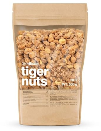 GymBeam Erdmandeln (Tigernüsse) - Gesunder Snack, knackiger & süßer Geschmack, ideal für Veganer, für Salate & Getränke, reich an ungesättigten Fetten & Ballaststoffen, 500 g