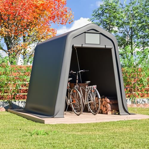 9,3 m³ Garagenzelt (183 x 245 x 217 cm), Carport wasserdicht mit Belüftungsöffnungen und Heringen, Lagerzelt für Fahrräder, Gartengeräte, Motorräder, Zeltgarage für Gärten, Terrassen
