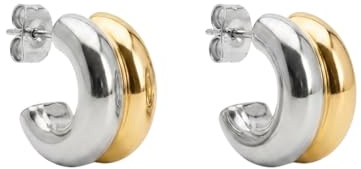 Purelei Flow Creolen – Markante Edelstahl Ohrringe mit fließender Form – wasserfest & modern – erhältlich in Gold, Silber, Roségold oder Bicolor