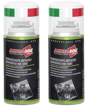 One Shot Spray 150ML - Igienizzante Climatizzatore e Abitacolo Auto Monodose, Spray Pulizia Condizionatore ad Azione Purificante - Ideale per Rimuovere Germi e Batteri - Made in Italy (2 X 150Ml)
