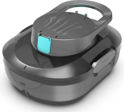 BRINBO S1PRO (Versione 2026) Robot Piscina Senza Fili, 120 Min di Pulizia, Doppio Motore Aspiratore Piscina, Ricarica 2,5 Ore, per Piscine a Fondo Piatto Fino a 100 m², Grigio&Blu