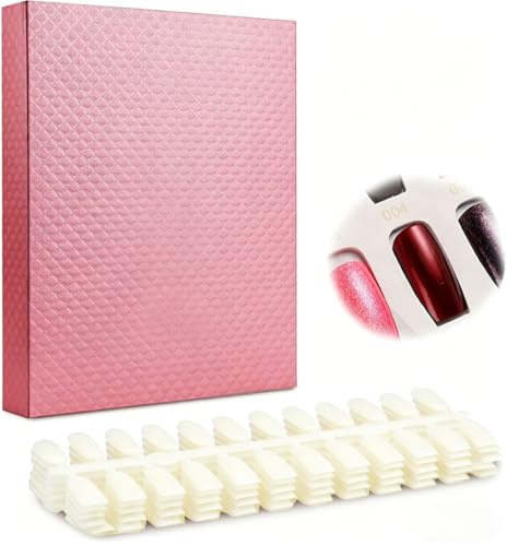 Nagel-Präsentationsbuch mit 120 künstlichen Nagelspitzen, Nagelkunst-Farbkarte, Salon-Werkzeug für Nagelkunst, Rosa
