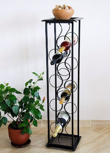 DanDiBo Casier à vin Colonne à Fleurs Oktave 100cm Porte-Bouteilles Métal Etagère Porte-Bouteilles