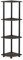 Furinno Eckregal mit 4 Ebenen, Holz, dunkelbraune Maserung/Schwarz, 29.46 x 29.46 x 110.49 cm