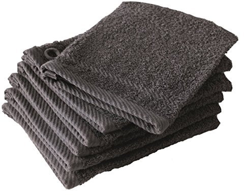 De Witte Lietaer 194828 Lot de 6 Gants de Toilette Coton Gris Foncé 15 x 22 cm