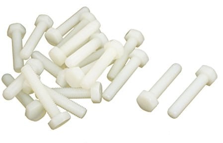 Sourcingmap M8 x 40mm Full Thread Nylon Metric Hex Head Cap Screw Bolt 20 Pcs