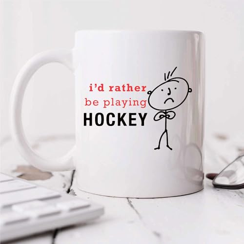 60 Second Makeover Limited Mens I'd Rather Be Playing Hockey Mug Cup Novelty Friend Gift Valentines Gift Dad Husband Uncle Brother