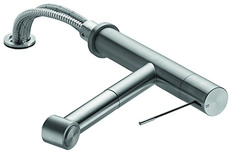 KWC 10.151.053.700FL Sanitop-Wingenroth ONO-Miscelatore a Leva Estraibile in Acciaio Inox A 220, Argento
