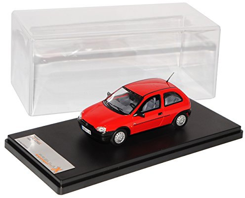 Opel Corsa B Rot 3 Türer 1993-2000 1/43 PremiumX Modell Auto mit individiuellem Wunschkennzeichen