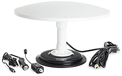 KUMA Cosmos DVBT2 Antenne mit Verstärker - Draussen Fernseher DVBT 2 Dachantenne HDTV Kit - Starke Magnetfuß DVB-T2 TV für Wohnmobil Wohnwagen Auto Boot LKW - 12v Omnidirektionales Digitales HD Set